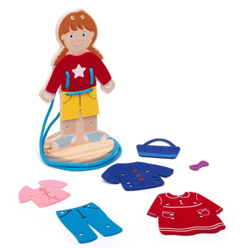 Joc de snuruit - Imbraca fetita, BIGJIGS Toys, BJ807, 691621728079 - imagine 4