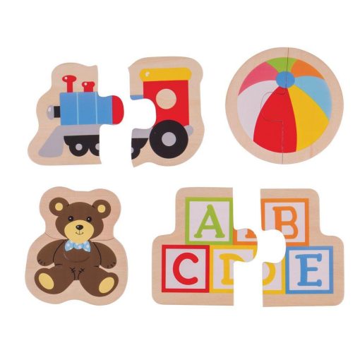 Puzzle din lemn - Jucarii (8 piese), BIGJIGS Toys, BJ227, 691621192276 - imagine 2