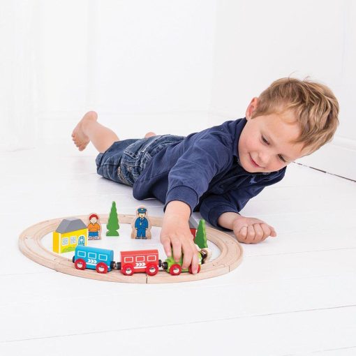 Primul meu tren - set, BIGJIGS Toys, BJT010, 691621090107 - imagine 5