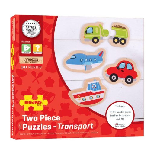 Puzzle - mijloace de transport (8 piese), BIGJIGS Toys, BJ226, 691621192269 - imagine 4