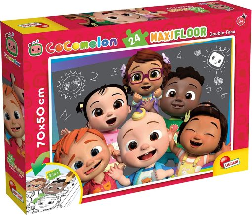 Puzzle de colorat maxi - Invatam cu Cocomelon (24 piese), LISCIANI, L90990, 8008324090990
