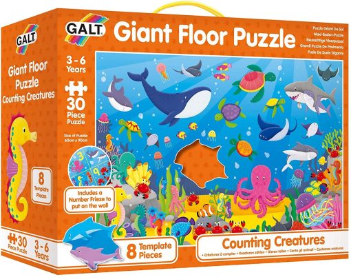 Puzzle Podea: Numaram animalute marine (30 piese), Galt, 1005371, 5011979608475