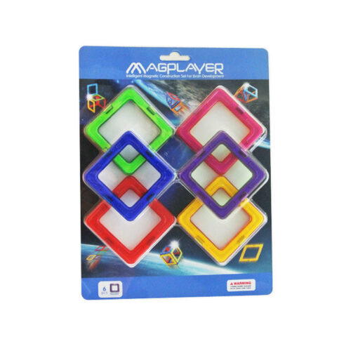 Joc de constructie magnetic - 6 piese, MAGPLAYER, MPC-6, 6940482200571