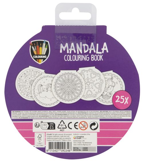Carte de colorat - Mandale (mov), Grafix, 150080, 8715427092348 - imagine 2