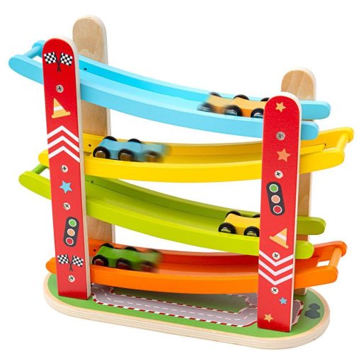 Rampa etajata - Cursa masinutelor, BIGJIGS Toys, BJ173, 691621721735 - imagine 2