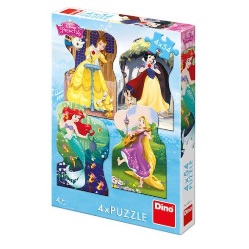 Puzzle 4 in 1 - Printesele si prieteni (4 x 54 piese), Dino, 333185, 8590878333185