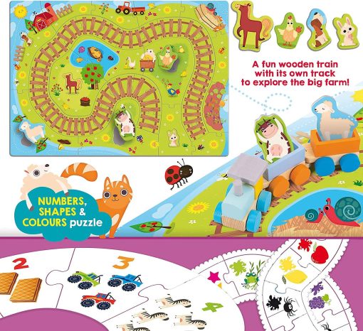 Puzzle - Trenuletul vesel de la ferma, LISCIANI, LEX84005, 8008324086702 - imagine 3