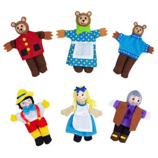 2 in 1 - Pinochio si Povestea Cei trei ursuleti - Papusi degetar, BIGJIGS Toys, BJ706, 691621087060