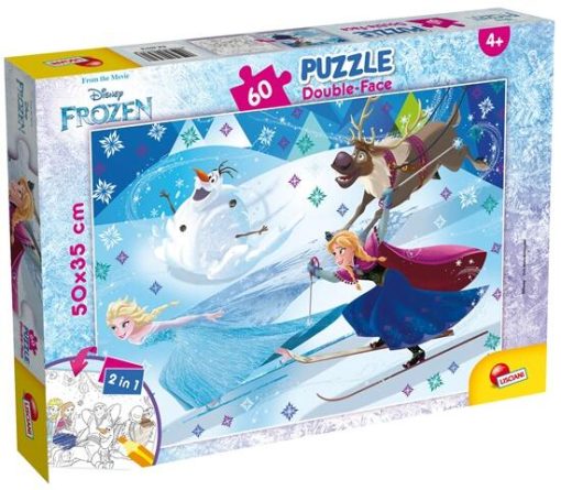 Puzzle de colorat - Frozen la schi (60 piese), LISCIANI, L65318, 8008324065318