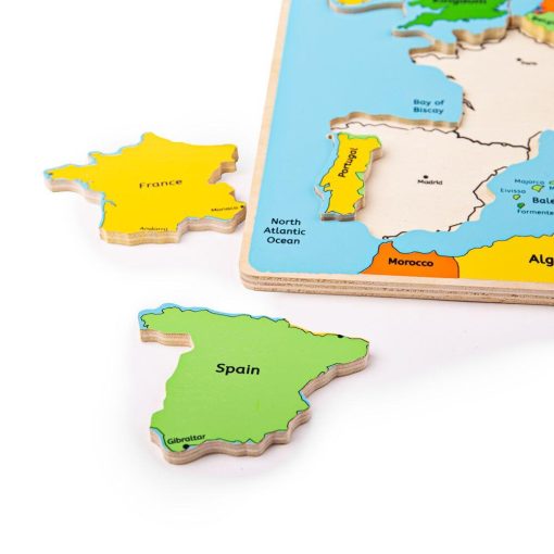 Puzzle incastru harta Europei, BIGJIGS Toys, BJ048, 691621020487 - imagine 6