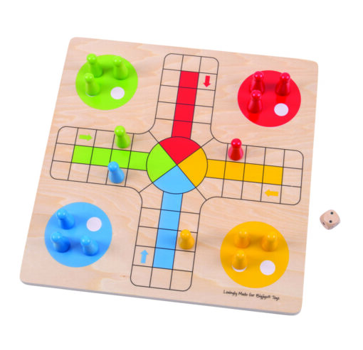 Joc clasic din lemn - Nu te supara frate, BIGJIGS Toys, BJ904, 691621199046