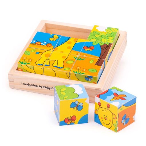 Puzzle cubic - safari, BIGJIGS Toys, BJ512, 691621195123