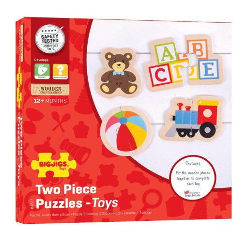 Puzzle din lemn - Jucarii (8 piese), BIGJIGS Toys, BJ227, 691621192276 - imagine 3