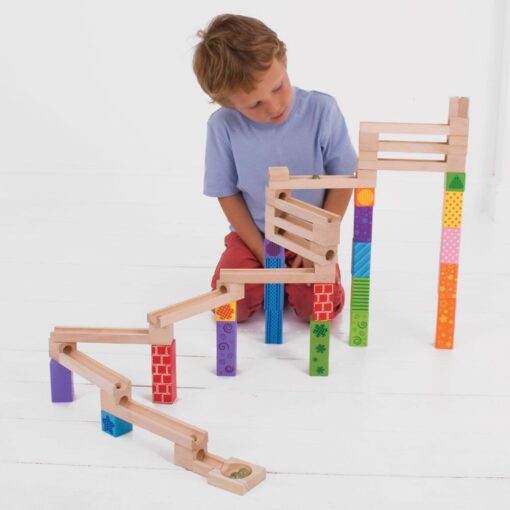 Marble Run din lemn, BIGJIGS Toys, BJ786, 691621517864 - imagine 10