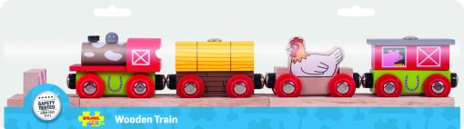 Trenuletul fermei vesele, BIGJIGS Toys, BJT466, 691621094662 - imagine 2