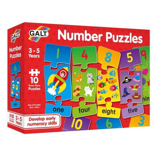 Puzzle cu numere (3 piese), Galt, 1105050, 5011979526595 - imagine 3