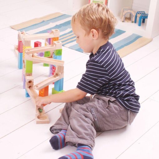 Marble Run din lemn, BIGJIGS Toys, BJ786, 691621517864 - imagine 8