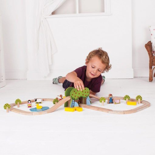 Trenuletul de la ferma, BIGJIGS Toys, BJT036, 691621090367 - imagine 7