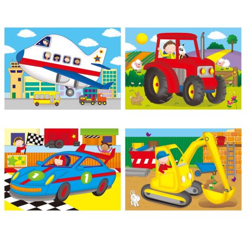 Set 4 puzzle-uri Vehicule (4, 6, 8, 12 piese), Galt, 1004009, 5011979554659 - imagine 4