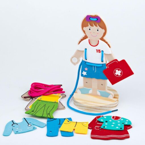 Joc de snuruit - Imbraca fetita, BIGJIGS Toys, BJ807, 691621728079