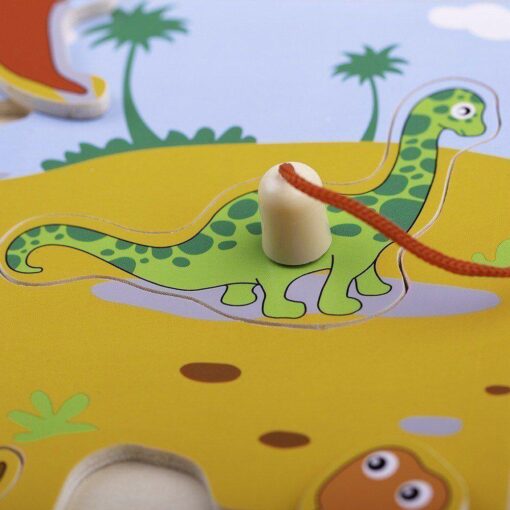 Joc magnetic - Dinozaurii fiorosi, BIGJIGS Toys, BJ920, 691621199206 - imagine 3