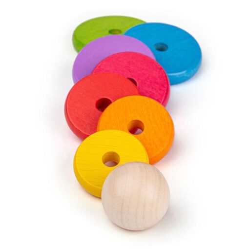 Piramida din lemn - Curcubeul, BIGJIGS Toys, BB098, 691621530986 - imagine 7