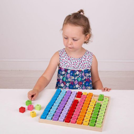 Tabla cu 100 de numere colorate, BIGJIGS Toys, BJ144, 691621171448 - imagine 5