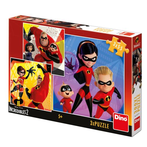 Puzzle - Incredibilii 2 ( 3 x 55 piese), Dino, 335318, 8590878335318