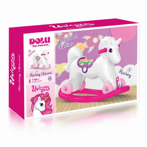 Jucarie 2 in1 - Unicorn balansoar, DOLU, D2509, 8690089025098 - imagine 2