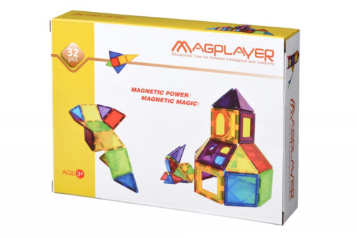 Set de constructie magnetic - 32 piese, MAGPLAYER, MPL-32, 6940482203985