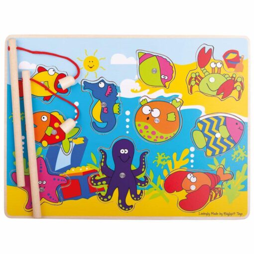 Joc de pescuit magnetic - Animalutele marine, BIGJIGS Toys, BJ918, 691621199183
