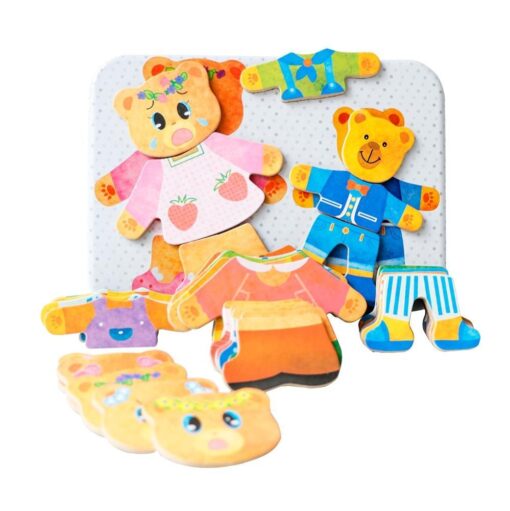 Set magnetic - Imbraca ursuletii (36 piese), MAGPLAYER, MPD-36, 6940482204548 - imagine 3