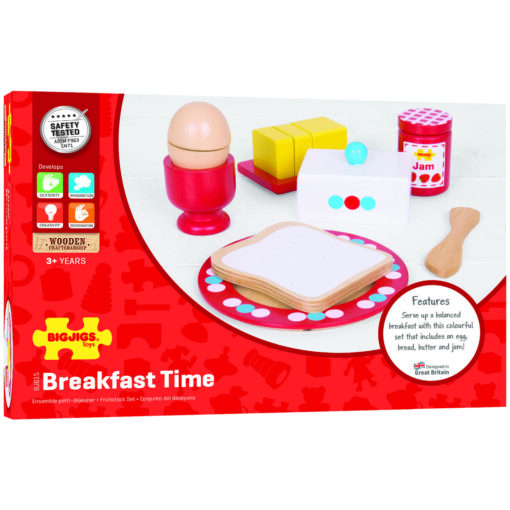 Set mic dejun din lemn, BIGJIGS Toys, BJ615, 691621026151