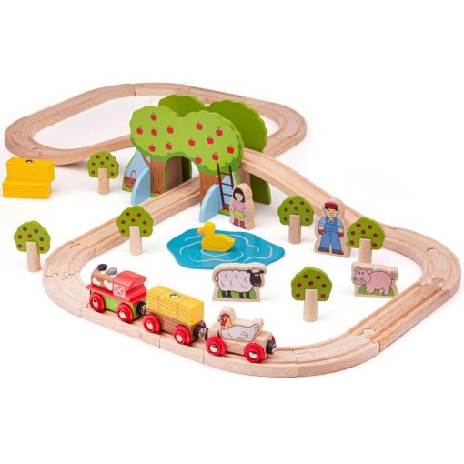 Trenuletul de la ferma, BIGJIGS Toys, BJT036, 691621090367 - imagine 4