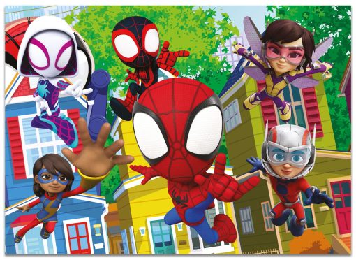 Puzzle de colorat maxi - Paienjenelul Marvel si prietenii lui uimitori (4 x 48 de piese), LISCIANI, L100378, 8008324100378 - imagine 6