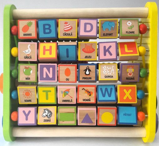 Centru de activitati - litere si imagini in romana, BIGJIGS Toys, OEM022, 691621460221 - imagine 5