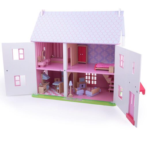 Casuta din lemn pentru papusi - Rose, BIGJIGS Toys, JT101, 0691621261016 - imagine 5