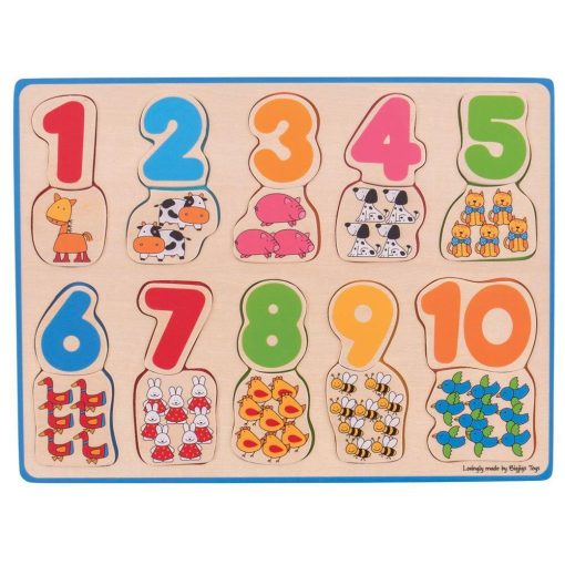 Puzzle - numere si culori, BIGJIGS Toys, BJ549, 691621195499
