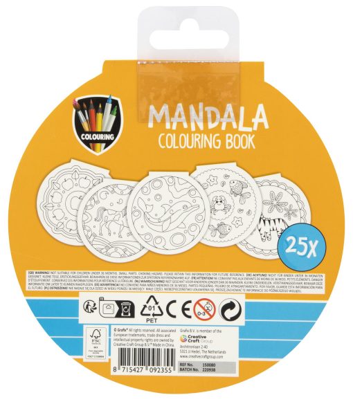 Carte de colorat - Mandale (galben), Grafix, 150080-1, 8715427092355 - imagine 2