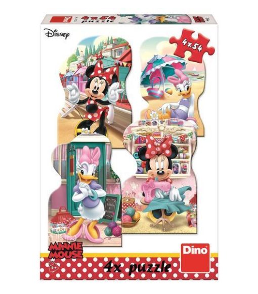 Puzzle 4 in 1 - Minnie si Daisy in vacanta (4 x 54 piese), Dino, 333253, 8590878333253