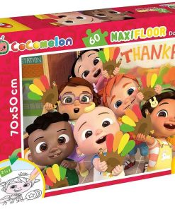 Puzzle de colorat maxi - Cocomelon si prietenii (60 piese), LISCIANI, L91089, 8008324091089