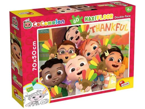 Puzzle de colorat maxi - Cocomelon si prietenii (60 piese), LISCIANI, L91089, 8008324091089
