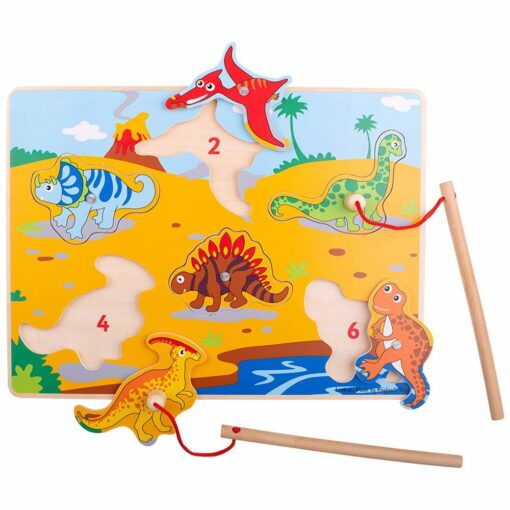Joc magnetic - Dinozaurii fiorosi, BIGJIGS Toys, BJ920, 691621199206