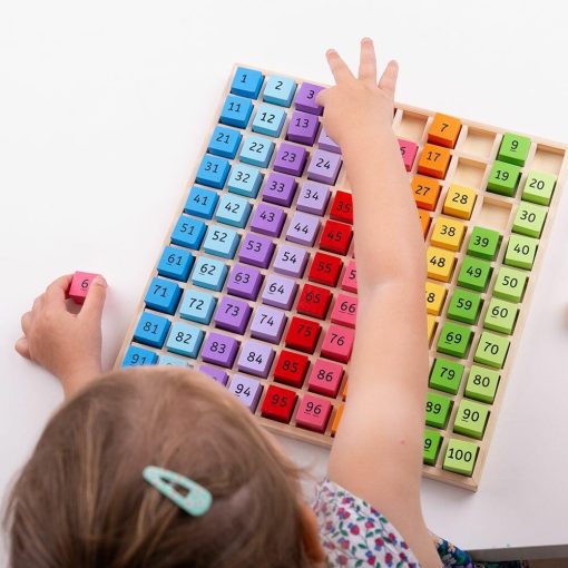 Tabla cu 100 de numere colorate, BIGJIGS Toys, BJ144, 691621171448 - imagine 4