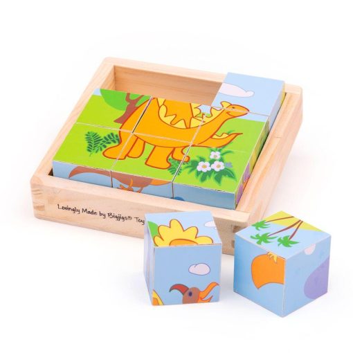 Puzzle cubic - dinozauri, BIGJIGS Toys, BJ513, 691621195130