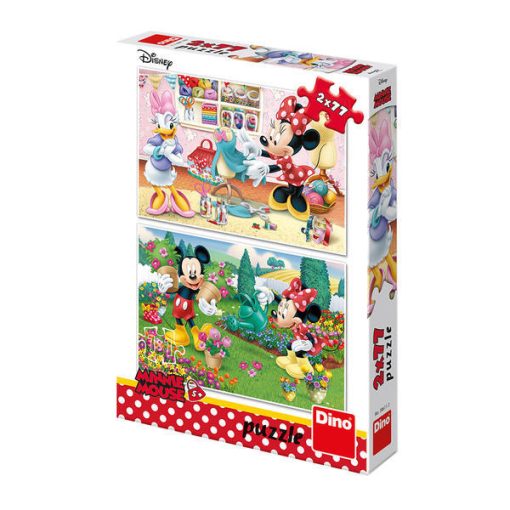Puzzle 2 in 1 - Minnie la treaba (2 x 77 piese), Dino, 386112, 8590878386112 - imagine 3