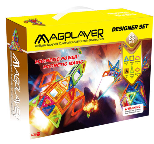 Set de constructie magnetic - 83 piese, MAGPLAYER, MPA-83, 6940482200359