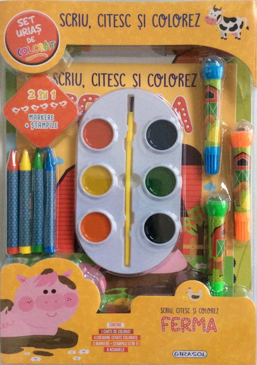 Scriu, citesc si colorez - Ferma, GIRASOL, 978-606-024-216-1, 9786060242161