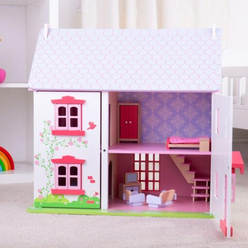 Casuta din lemn pentru papusi - Rose, BIGJIGS Toys, JT101, 0691621261016 - imagine 6