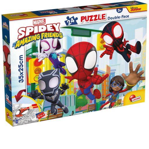 Puzzle de colorat - Paienjenelul Marvel ?i prietenii lui uimitori (24 de piese), LISCIANI, L99603, 8008324099603